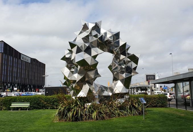 Sculpture at Christchurch airport, New Zealand
